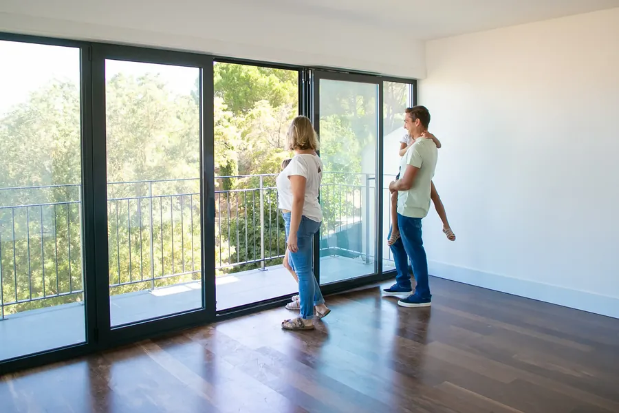 Ventana de PVC con detalle de perfilería